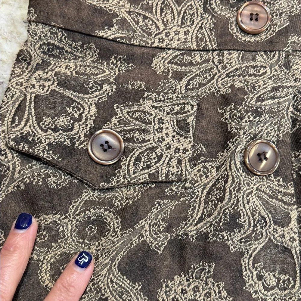 Charlotte Russe Vintage Brocade Duster Jacket - Brown/Tan Paisley" Size 5/6 - Picture 7 of 13